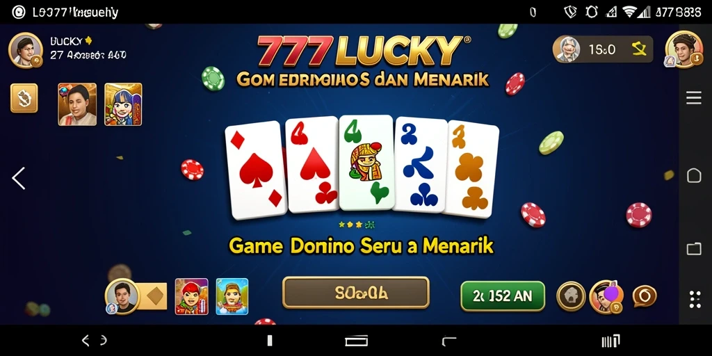 Tampilan gameplay seru di 777LUCKY dengan elemen Domino.