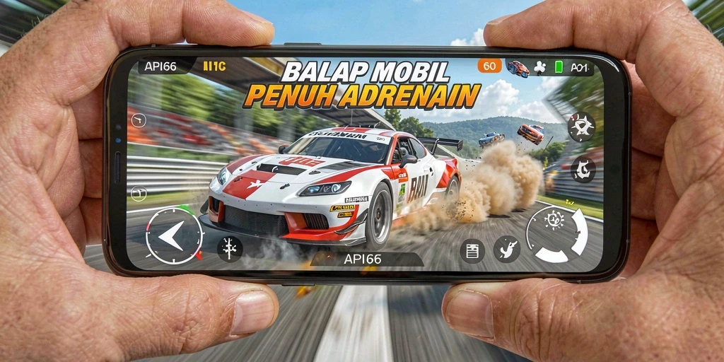 Tampilan gameplay Racing yang mendebarkan dan realistis.