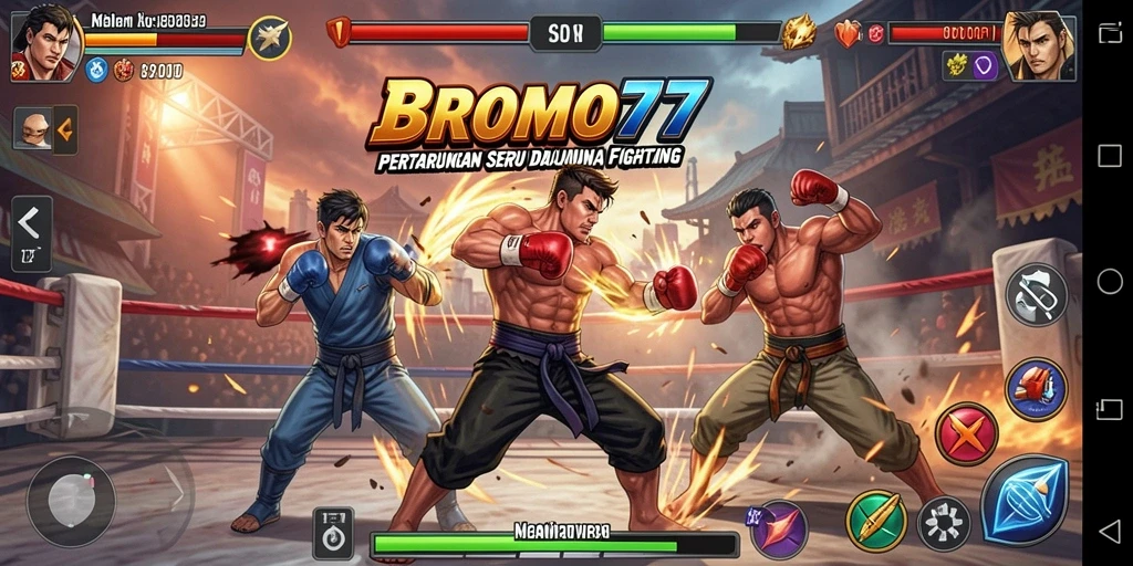 Tampilan gameplay BROMO77 yang mendebarkan di arena Fighting.