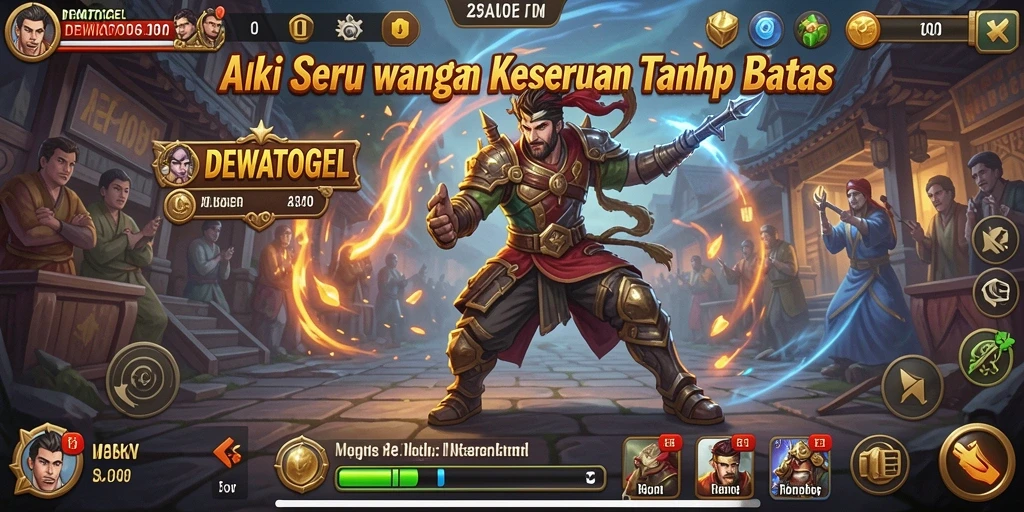 Screenshot utama DEWATOGEL menampilkan pertarungan mendebarkan di arena aksi.