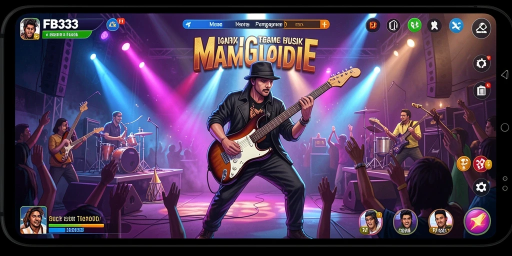 Tampilan gameplay FB333 dengan berbagai tantangan musik yang menarik.