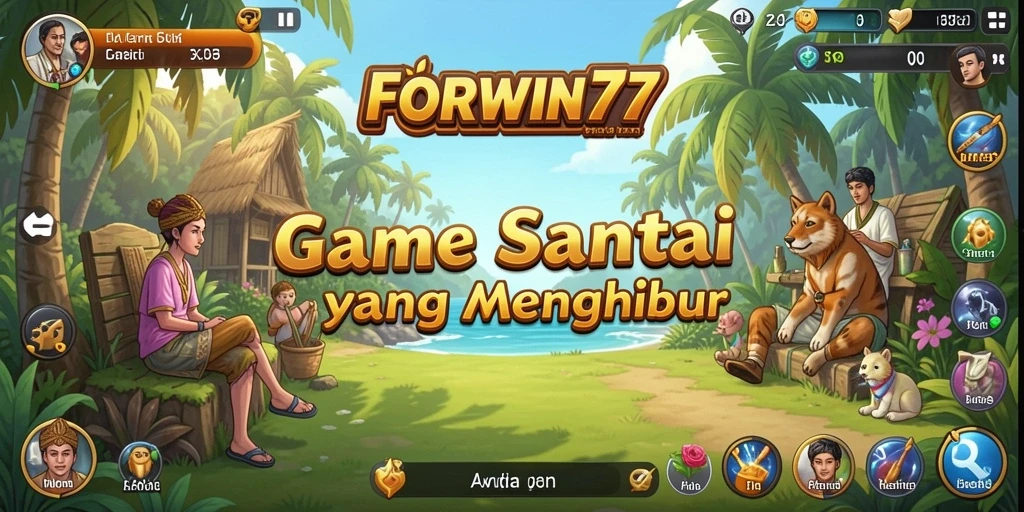 Tampilan menarik dari gameplay FORWIN77 yang penuh warna.