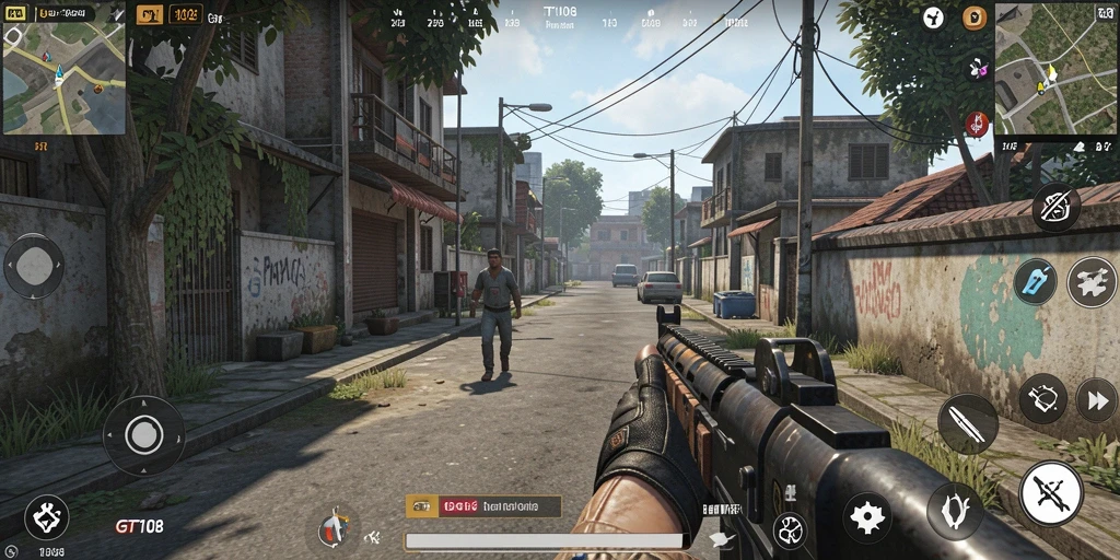 Tampilan gameplay GT108 menampilkan kendaraan dalam aksi di lingkungan yang realistis.