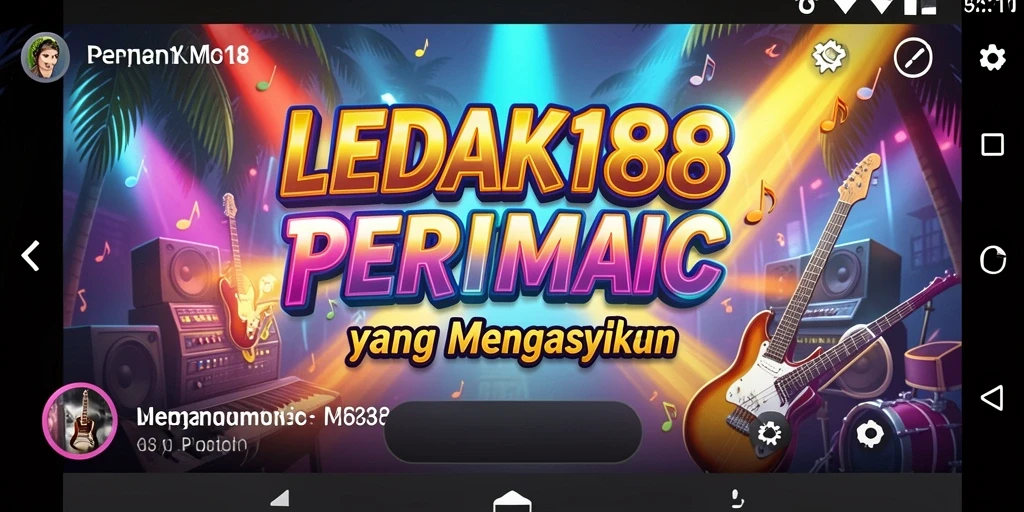 Tampilan gameplay LEDAK188 yang penuh warna dengan berbagai tantangan musik.