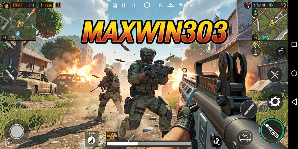 Screenshot gameplay <strong>MAXWIN303</strong> menampilkan aksi menegangkan di medan perang.