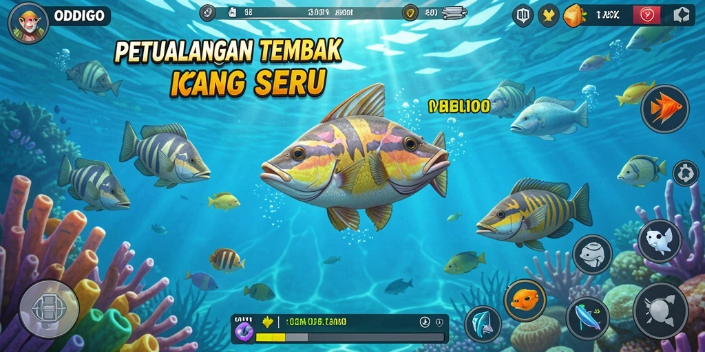 Gameplay seru ODDIGO dengan aksi menangkap ikan.