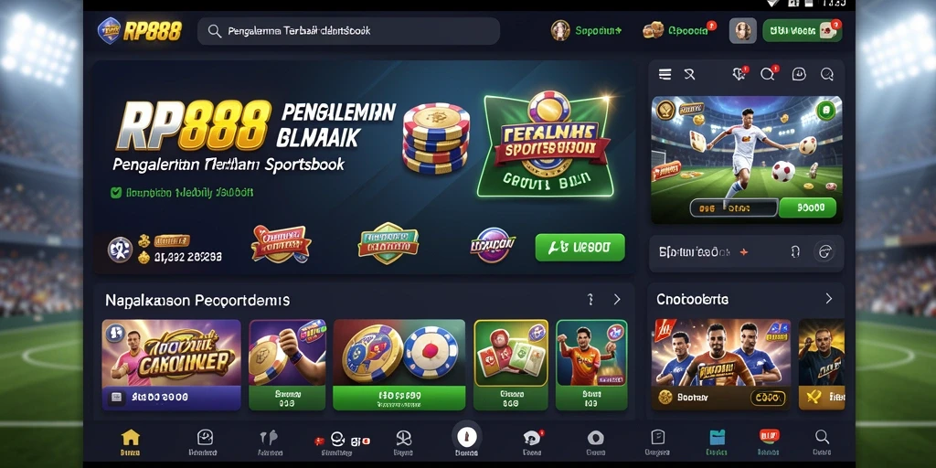 Tampilan gameplay Sportsbook yang menarik dan interaktif dari RP888.
