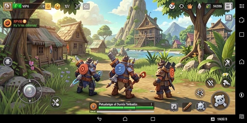 Screenshot gameplay RPVIP6 menampilkan petualangan epik di dunia terbuka.