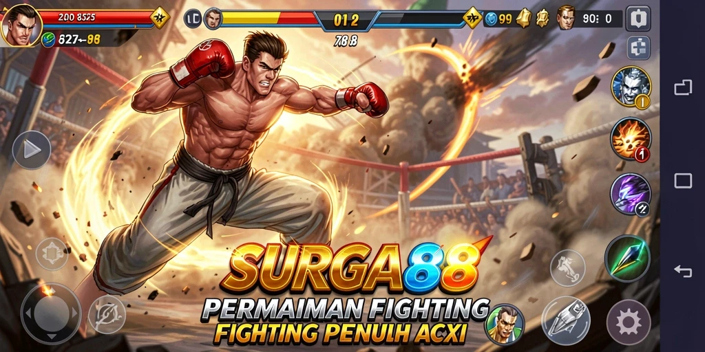 Tampilan seru dari gameplay game Fighting SURGA88.