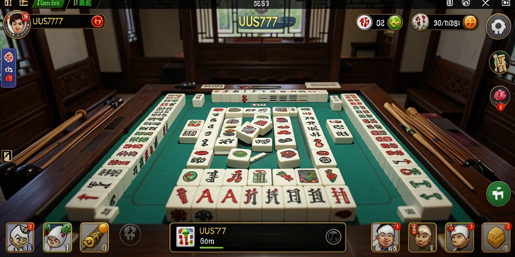 Screenshot utama UUS777 menampilkan gameplay Mahjong yang menarik.
