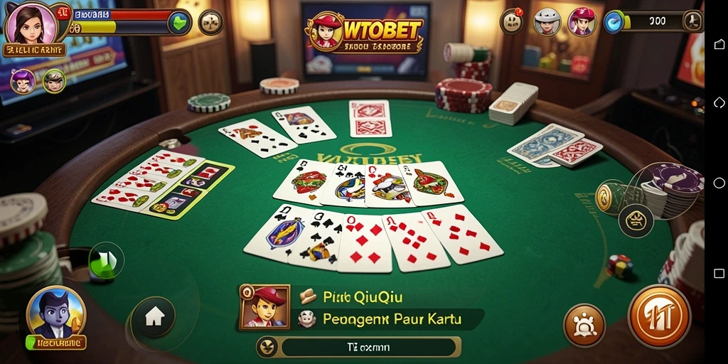 Screenshot utama WTOBET menampilkan gameplay QiuQiu yang seru.