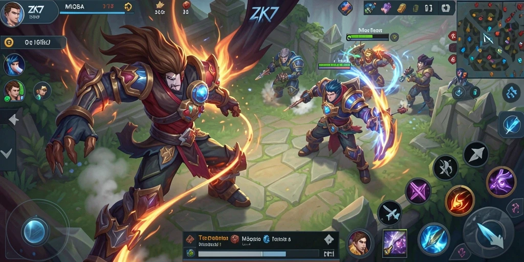 Gameplay seru ZK7 dengan pertarungan yang intens.